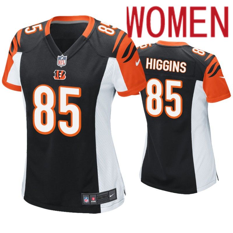 Women Cincinnati Bengals 85 Tee Higgins Nike Black Game NFL Jerseys